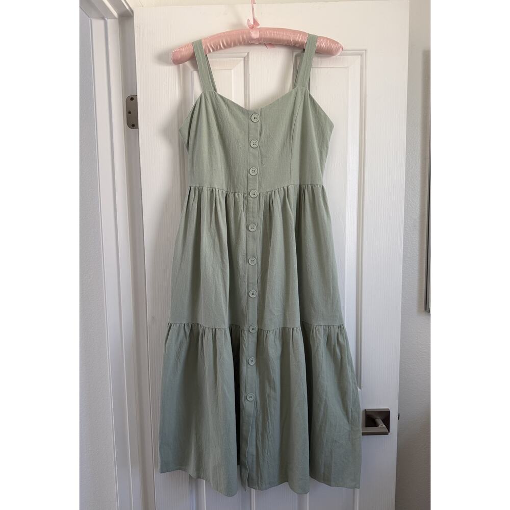 NWT Baltic Børn Sammy Tank Midi Dress - Sage Green - Size M - Picture 3 of 11